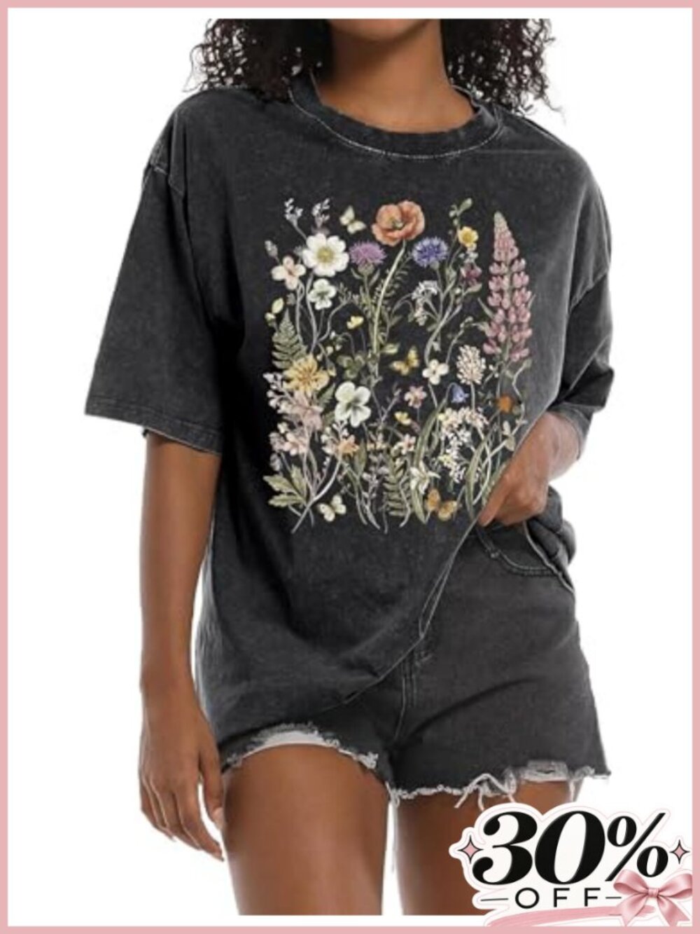 Oversized Western Graphic Tee Cow Skull Country Shirt for Women